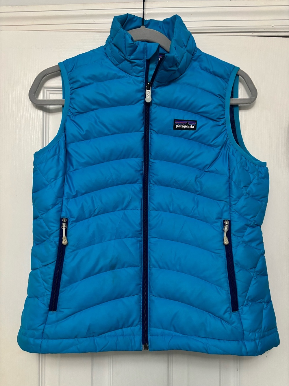 Patagonia Women's Turquoise Blue Quilted Puffer Vest Down Full Zip Gorpcore S